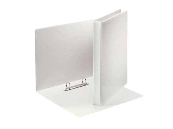 Esselte Carpeta Canguro Gama Basica 40mm - Mecanismo 2 Anillas Mixtas - Capacidad 380 Hojas A4 - Certificado Fsc - Color Blanco