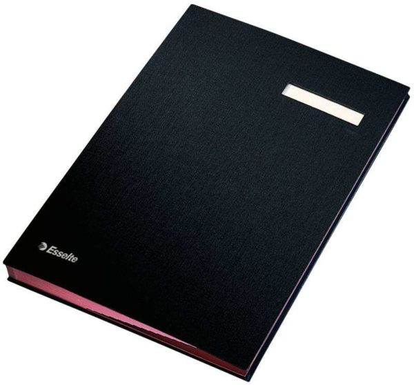 Esselte Portafirmas Fuelle PP Lomo Fuelle - 20 Separadores - Cubiertas Forradas de Plastico PP - Negro