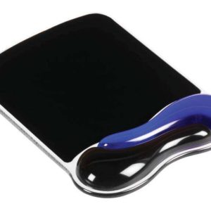 Kensington Alfombrilla para Raton con Reposamuñecas Duo Gel - Canal de Ventilacion - Combinacion de Colores en Dos Tonos - Acabado Facil de Limpiar - Azul/Gris - Negro