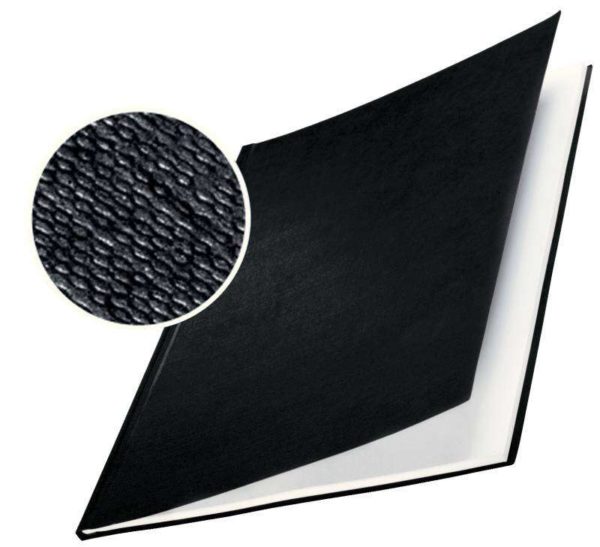 Leitz Pack de 10 Tapas Rigidas Impressbind - 7,0mm - Estructura de Lino - Encuadernacion de Alta Calidad - Negro