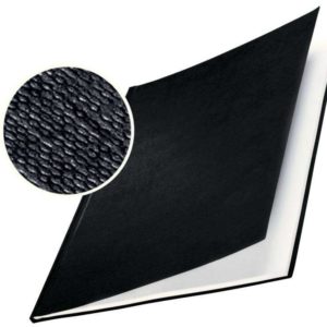 Leitz Tapas Rigidas Impressbind - 10,5mm - Estructura de Lino - Encuadernacion de Alta Calidad - Negro Carton de 1,75mm - Superficie de Lino Lacada - Papel Blanco sin Acido - A4