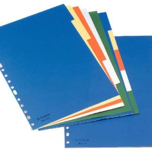 Esselte Separadores Plastico A4 5 Pestañas 5 Colores Cartulina Indice Blanco Negro - Material PP - Tamaño A4 - Multitaladro - 5 Pestañas 5Colores - Presentacion Bolsa Individual