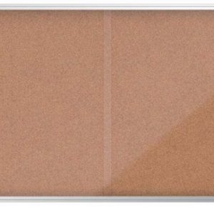 Nobo Premium Plus Vitrina de Puerta Corredera con Fondo de Corcho 27xa4 - Seguridad y Elegancia - Natural