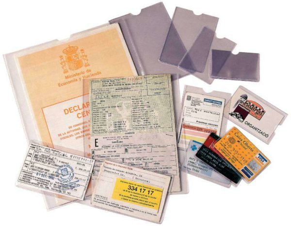Esselte Pack de 100 Portacarnets Tamaño 87x56mm (NIF) - Transparente Acabado Liso