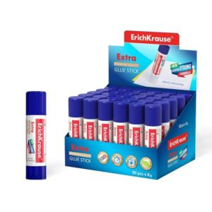 Erichkrause Pegamento en Barra Extra - Formula Super Fuerte en Base a PVP - Consumo Economico - Adhesion Rapida y Fiable - Facil de Lavar con Agua - No Toxico - sin Solventes - Resistente al Frio - Ideal para Papel, Carton y Tela - Color Blanco