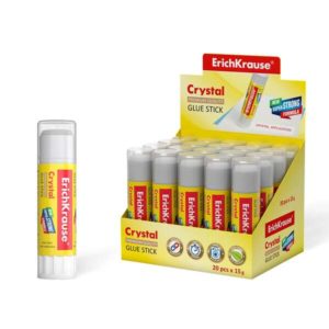 Erichkrause Crystal - Pegamento en Barra Super Fuerte y Transparente - Base PVP - Consumo Economico - Adhesion Rapida y Fiable - Color Transparente