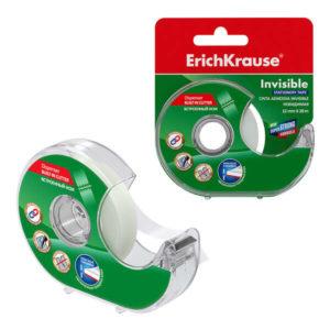 Erichkrause Cinta Adhesiva con Aplicador Invisible - 12mmx20m - Color Transparente