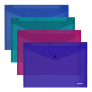 Erichkrause Pack de 12 Sobres Glossy Vivid - Tamaño ?4 - Semitransparente - Colores Surtido