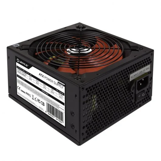 Unykach ATX 700W Gaming Fuente de Alimentacion 700W ATX - Ventilador Rojo 140mm