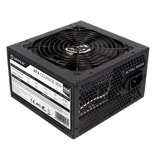 Unykach ATX Courage 950W Fuente de Alimentacion 950W ATX 2.3 - PFC Activo - Alta Eficiencia - Ventilador 120mm