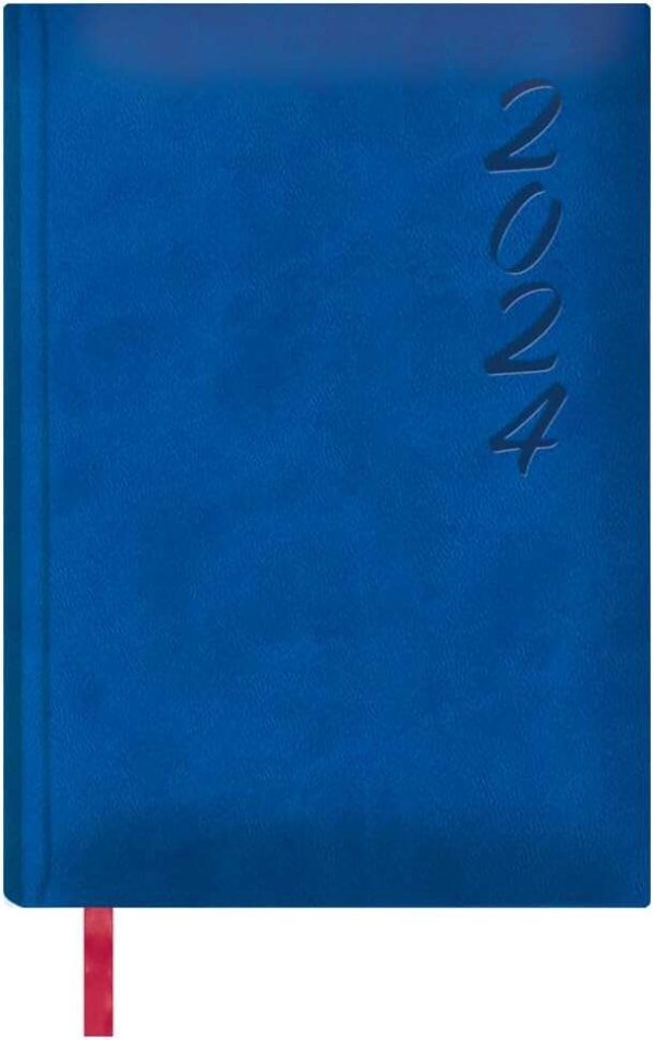 Dohe Brasilia Agenda Anual - Dia Pagina - Cubierta en Polipiel - Papel Ahuesado - Sabado y Domingo misma Pagina - Tamaño 15x21cm - Color Azul Oceano
