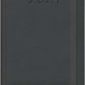 Dohe Manaos Agenda Anual - Dia Pagina - Cubierta en Polipiel - Cierre con Goma Elastica - Sabado y Domingo misma Pagina - Tamaño 15x21cm - Color Negro