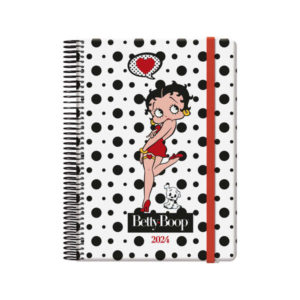Dohe Betty Boop Agenda Anual - Dia Pagina - Cierre con Goma Elastica - Sabado y Domingo misma Pagina - Tamaño 15x21cm