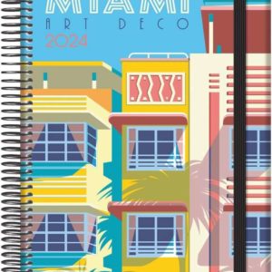 Dohe Traveller Miami Agenda Anual - Dia Pagina - Cierre con Goma Elastica - Tamaño 15x21cm