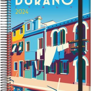 Dohe Traveller Burano Agenda Anual - Dia Pagina - Cierre con Goma Elastica - Tamaño 15x21cm