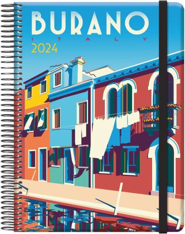 Dohe Traveller Burano Agenda Anual - Dia Pagina - Cierre con Goma Elastica - Tamaño 15x21cm
