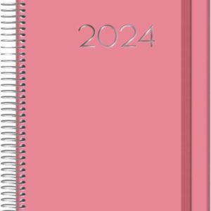 Dohe Denver Agenda Anual - Dia Pagina - Sabado y Domingo misma Pagina - Cierre con Goma Elastica - Tamaño 15x21cm - Color Rosa