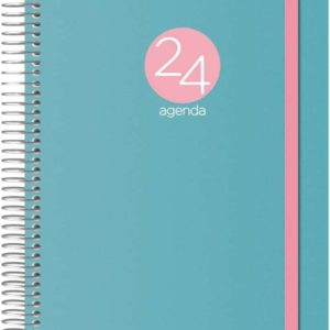 Dohe Menphis Agenda Anual - Dia Pagina - Cubierta de Plastico - Sabado y Domingo misma Pagina - Cierre con Goma Elastica - Tamaño 15x21cm - Color Verde