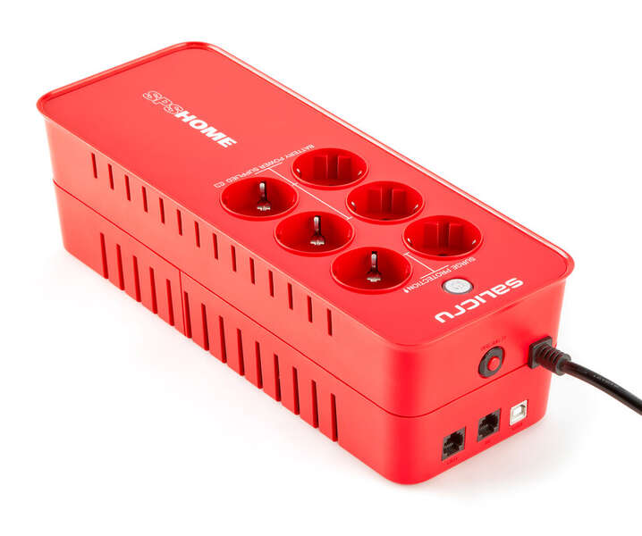 Salicru SPS 650 HOME Sistema de Alimentacion Ininterrumpida - SAI/UPS - de 650 VA Off-line Multibase - Color Rojo