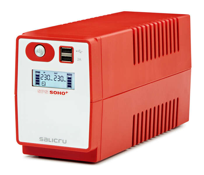 Salicru SPS 500 SOHO+ Sistema de Alimentacion Ininterrumpida - SAI/UPS - 500 VA - Line-interactive - Doble Cargador USB - Color Rojo