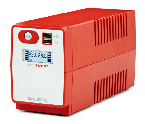 Salicru SPS 650 SOHO+ Sistema de Alimentacion Ininterrumpida - SAI/UPS - 650 VA - Line-interactive - Doble Cargador USB - Color Rojo