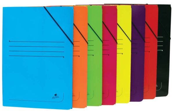 Mariola Carpeta de Carton Plastificado Folio 500gr/m2 - Medidas 34x25cm - Cierre con Goma Elastica - Colores Surtidos