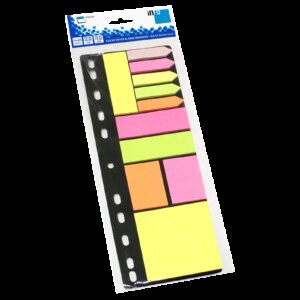 Global Notes inFO Juego de Notas Adhesivas y Marcadores de Paginas de Diferentes Tamaños - Colores Verde, Rosa Amarillo y Naranja