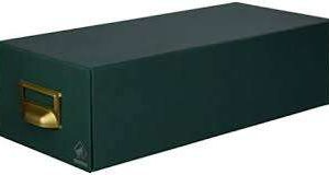 Mariola Fichero Carton Forrado en Geltex Nº2 para 1000 Fichas - Medidas 155x100x350mm - Resistente y Duradero - Color Verde