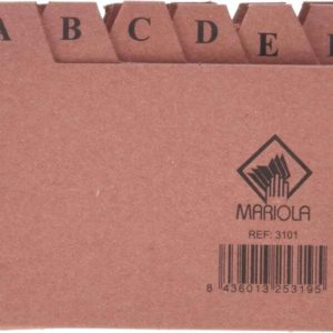 Mariola Indice A-Z Nº1 para Fichero - Medidas 95x65mm - Color Marron