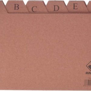 Mariola Indice A-Z Nº4 para Fichero - Medidas 200x120mm - Color Marron