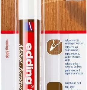 Edding 8900 Rotulador Permanente para Muebles - Punta Redonda 1.5-2mm - Resistente a la Luz - Secado Rapido - Color Nogal Claro