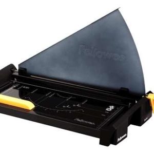 Fellowes Guillotina de uso Continuo para Mediana Empresa - Cuchilla de Corte en Acero Inoxidable - Capacidad de Corte 20 Hojas - Preensamblada y Plegable - Guias de Corte con Formatos Din