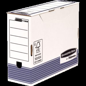 Bankers Box Caja de Archivos Tamaño A4 Fastfold - Certificacion FSC - Medidas Internas 26x10x31.50cm - Medida Del Lomo 100mm