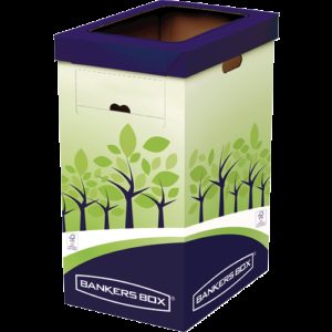 Fellowes Bankers Box Contenedor de Reciclaje 69L - Certificacion FSC - Doble Abertura - Fabricado en Carton Reciclado Resistente