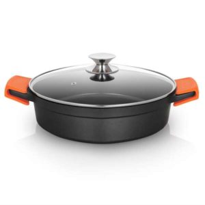 Orbegozo CDB 1028 Cacerola Baja de Aluminio Fundido - Versatilidad y Seguridad en la Cocina - Antiadherente Libre de Pfoa - Apta para Todo Tipo de Fuegos - Capacidad 4.2 L
