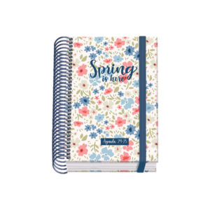 Dohe Spring Agenda Escolar Espiral A6 - Dia Pagina - Papel 70g/m2 - Cubierta de Carton Plastificado - Cierre de Goma Elastica