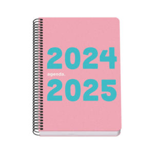 Dohe Memory Agenda Escolar Espiral A5 - Semana Vista - Papel 70g/m2 - Cubierta de Polipropileno - Color Rosa
