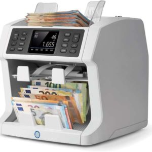 Safescan 2985-SX Contadora de Billetes (Gen3) - Procesamiento Avanzado de Efectivo - Clasificacion por Divisa, Denominacion y Validez - Deteccion de Falsificaciones Premium