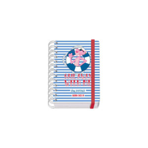 Dohe Pink Panther Sailing Agenda Escolar Espiral Wire?o A6 - Dia Pagina - Papel 80g/m2 - Cubierta de Carton Plastificado - Cierre con Goma Elastica