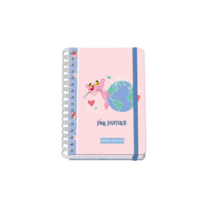 Dohe Pink Panther EcoPink Agenda Escolar Espiral Wire?o A5 - Semana Vista - Papel 80g/m2 - Cubierta de Carton Plastificado - Cierre con Goma Elastica