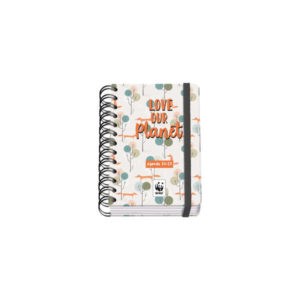 Dohe WWF Love our Planet Agenda Escolar Espiral Wire?o A6 - Dia Pagina - Papel 80g/m2 - Cubierta de Carton Plastificado - Cierre con Goma Elastica
