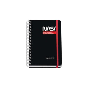 Dohe NASA Agenda Escolar Espiral Wire?o A5 - Semana Vista - Papel 80g/m2 - Cubierta de Carton Plastificado - Cierre con Goma Elastica