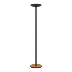 Unilux Lampara de Pie LED Baly Bamboo Negra - Diseño Elegante de Bambu - Iluminacion LED Eficiente - Altura Ajustable - Base Resistente
