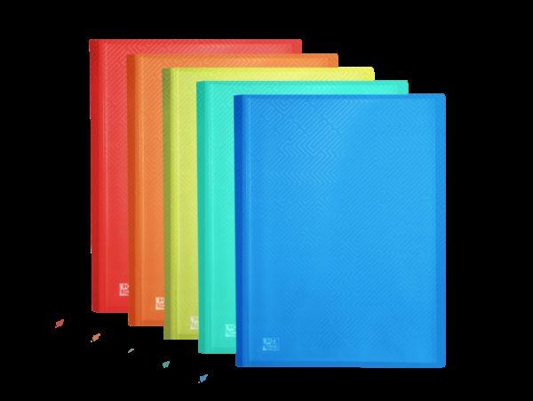 Oxford Urban A3 Carpeta de Fundas Soldadas - Tapa de Plastico Translucido - 20 Fundas - Colores Surtidos