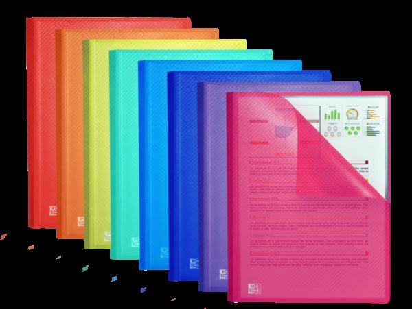 Oxford Urban A4 Carpeta de Fundas Soldadas - Tapa de Plastico Translucido - 60 Fundas - Colores Surtidos