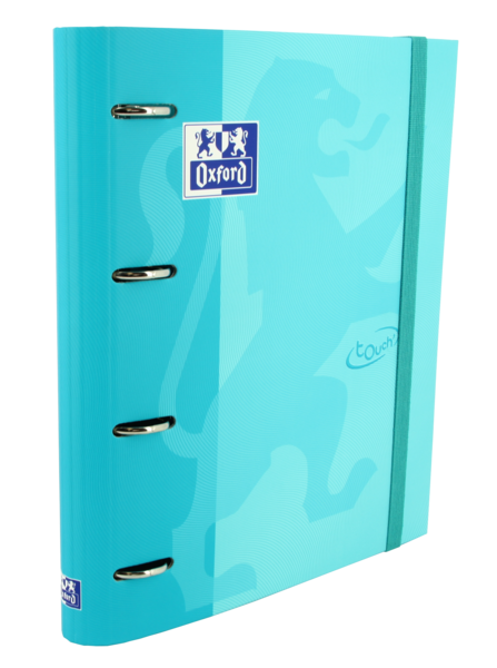 Oxford Touch A4+ Europeanbinder - Tapa Extradura Resistente - Lomo de 45mm - Anillas 4Dx35mm - Recambio 5x5 Incluido - Color Azul Pastel