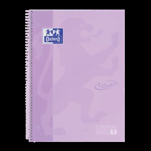 Oxford School Touch Europeanbook 1 A4+ Tapa Extradura - Cuaderno de 80 Hojas - Tapa Resistente - Color Malva Pastel