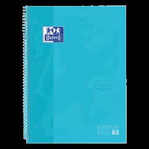 Oxford School Touch Europeanbook 1 A4+ Tapa Extradura - Cuaderno de Alta Calidad - Tamaño A4+ - Tapa Resistente - 80 Hojas Cuadriculadas 5x5 - Color Azul Pastel