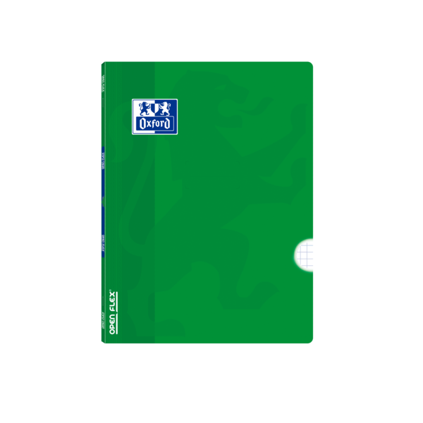 Oxford School Classic Openflex A5+ Libreta Grapada - Tapa de Plastico Resistente - 48 Hojas con Margen 4x4 - Color Verde - Ideal para Estudiantes