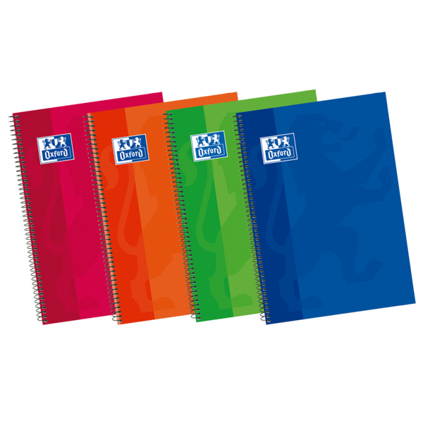 Oxford School Classic Write&Erase 4º Cuaderno Espiral - Tapa Extradura Resistente - 1 Linea con Margen - 80 Hojas - Colores Surtidos